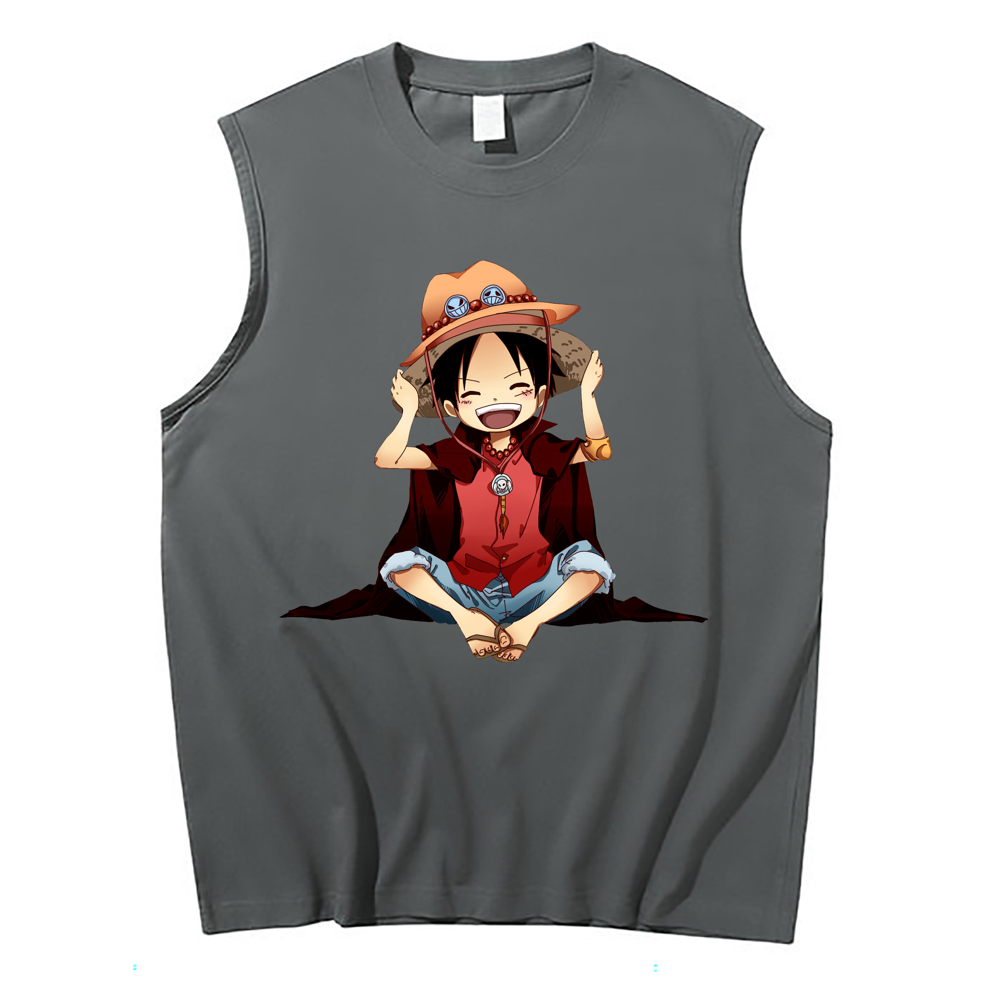 ワンピース モンキー・D・ルフィ ONE PIECE Monkey D. Luffy コットン100％タンクトップ（フロントプリント）